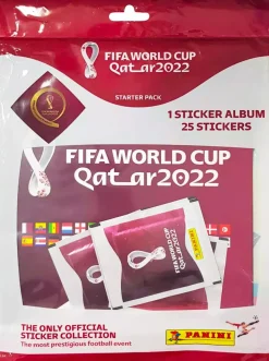 FIFA World Cup (Soccer) - 2022 FIFA World Cup Qatar Soccer Sticker Collection Starter Pack (Album + 5 Packs)
