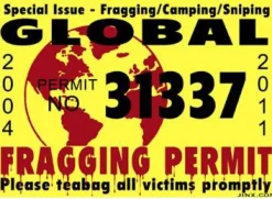 Fragging Permit Sticker