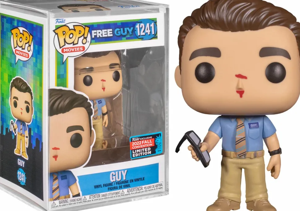Free Guy (2021) - Guy Pop! Vinyl Figure in Acrylic Pop! Protector (2022 Fall Convention Exclusive / Popcultcha Exclusive)