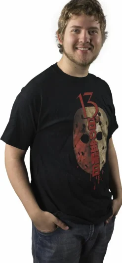 Friday the 13th - Japanese Jason Mask Black Male T-Shirt