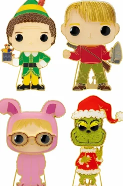 Funko Holiday - Buddy, Grinch, Kevin & Ralphie Pop! Enamel Pin Bundle (Set of 4)