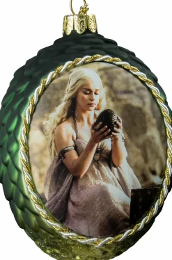 Game of Thrones - Glass Dragon Egg Christmas Ornament Daenerys Holding Egg (Green)
