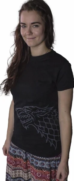 Game of Thrones - Stark Distressed Sigil Black Female T-Shirt