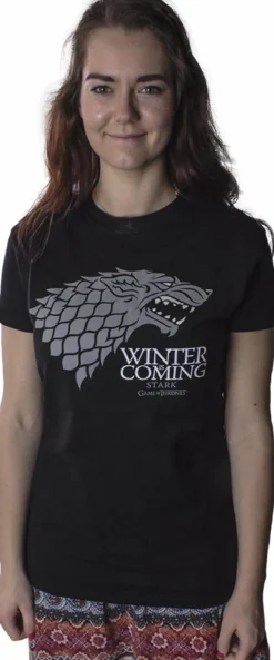 Game of Thrones - Stark Winter is Coming Black Female T-Shirt