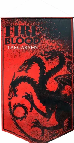 Game of Thrones - Targaryen Fire and Blood Satin Banner