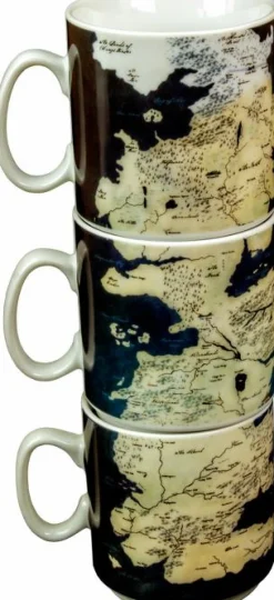 Game of Thrones - Westeros Map Stacked Mugs (Set of 3)