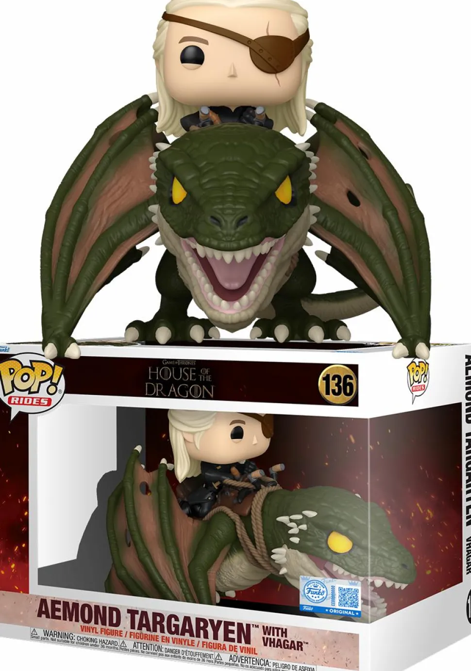 Game of Thrones: House of the Dragon - Aemond Targaryen with Vhagar Pop! Rides Vinyl Figure