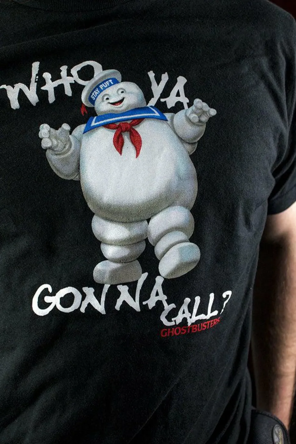 Ghostbusters - Staypuft Marshmallow Man Who Ya Gonna Call? Black Male T-Shirt