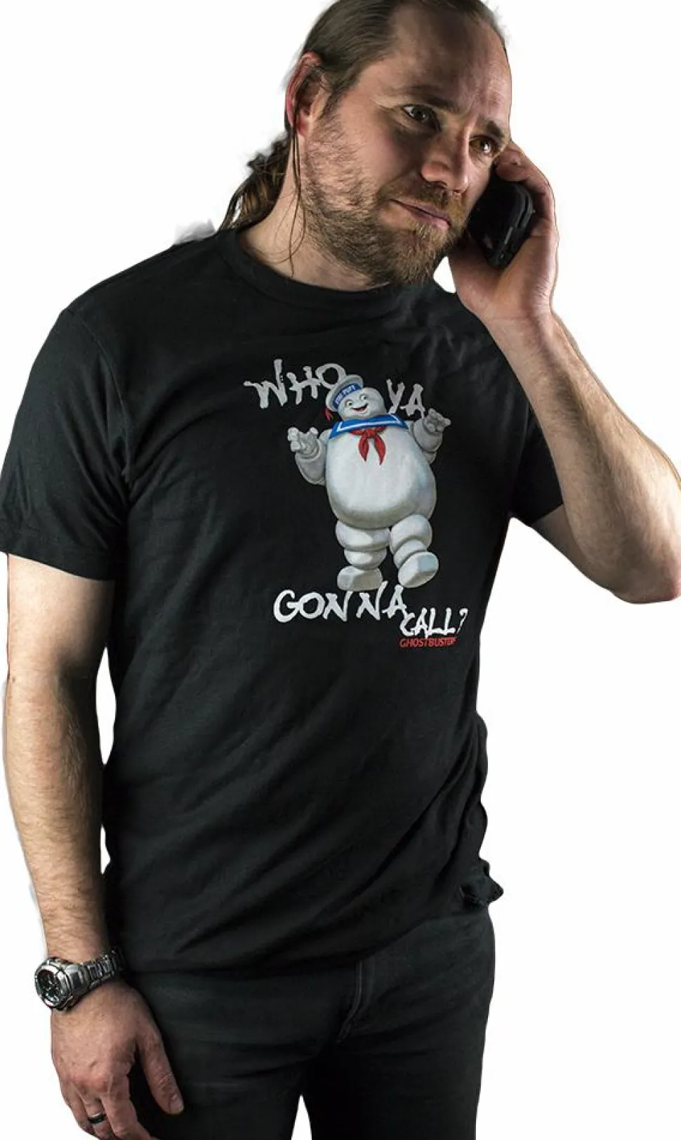 Ghostbusters - Staypuft Marshmallow Man Who Ya Gonna Call? Black Male T-Shirt