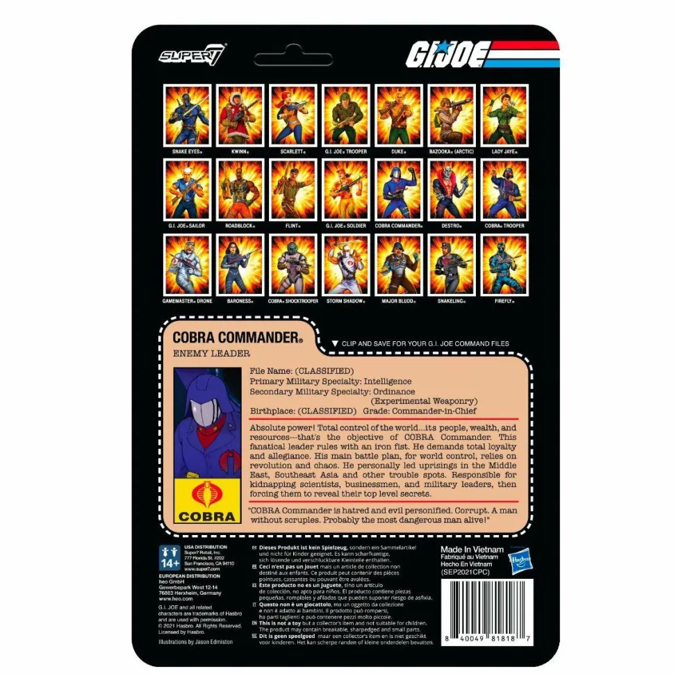 G.I. Joe - Cobra Commander (Toy Colors) ReAction 3.75” Action Figure