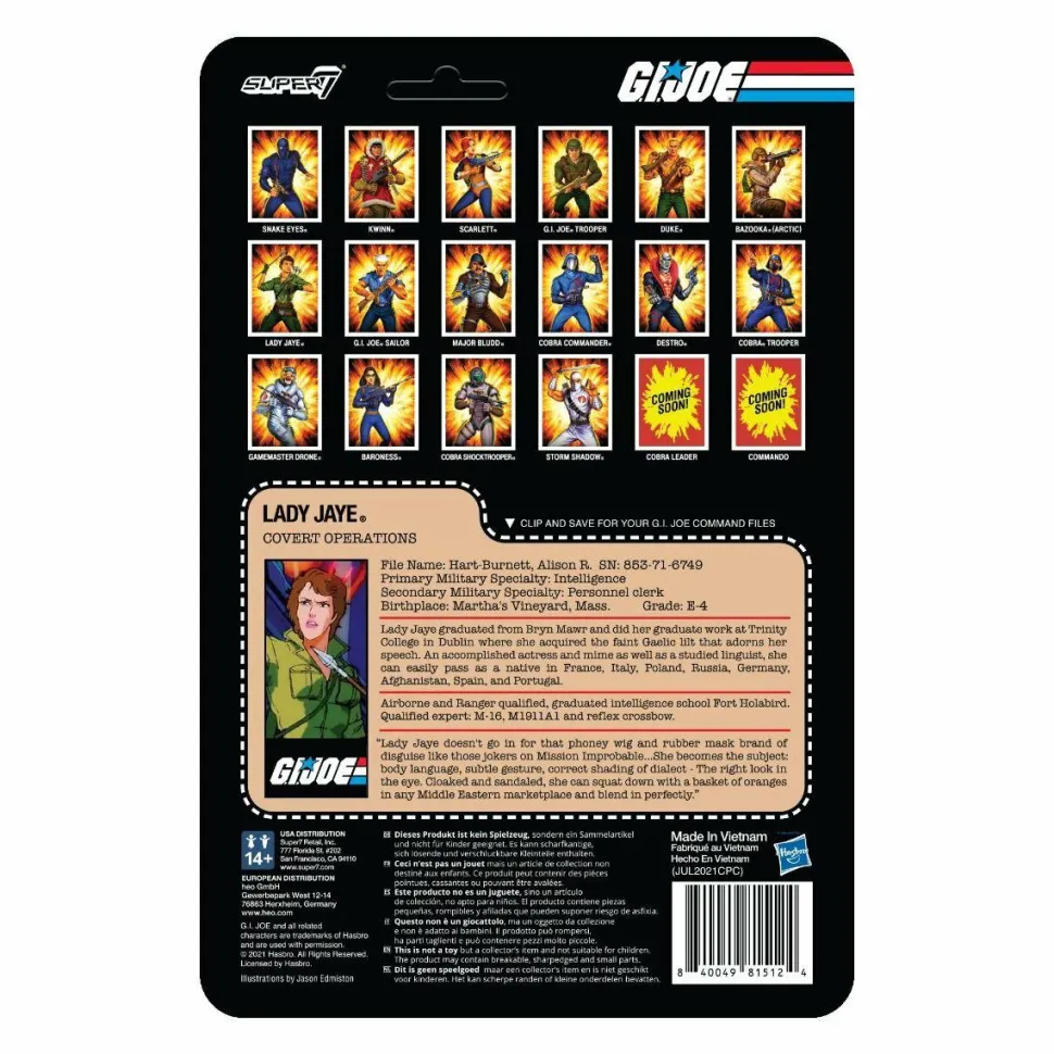 G.I. Joe - Lady Jaye ReAction 3.75” Action Figure