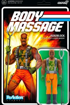 G.I. Joe - Roadblock “Body Massage” PSA ReAction 3.75” Action Figure