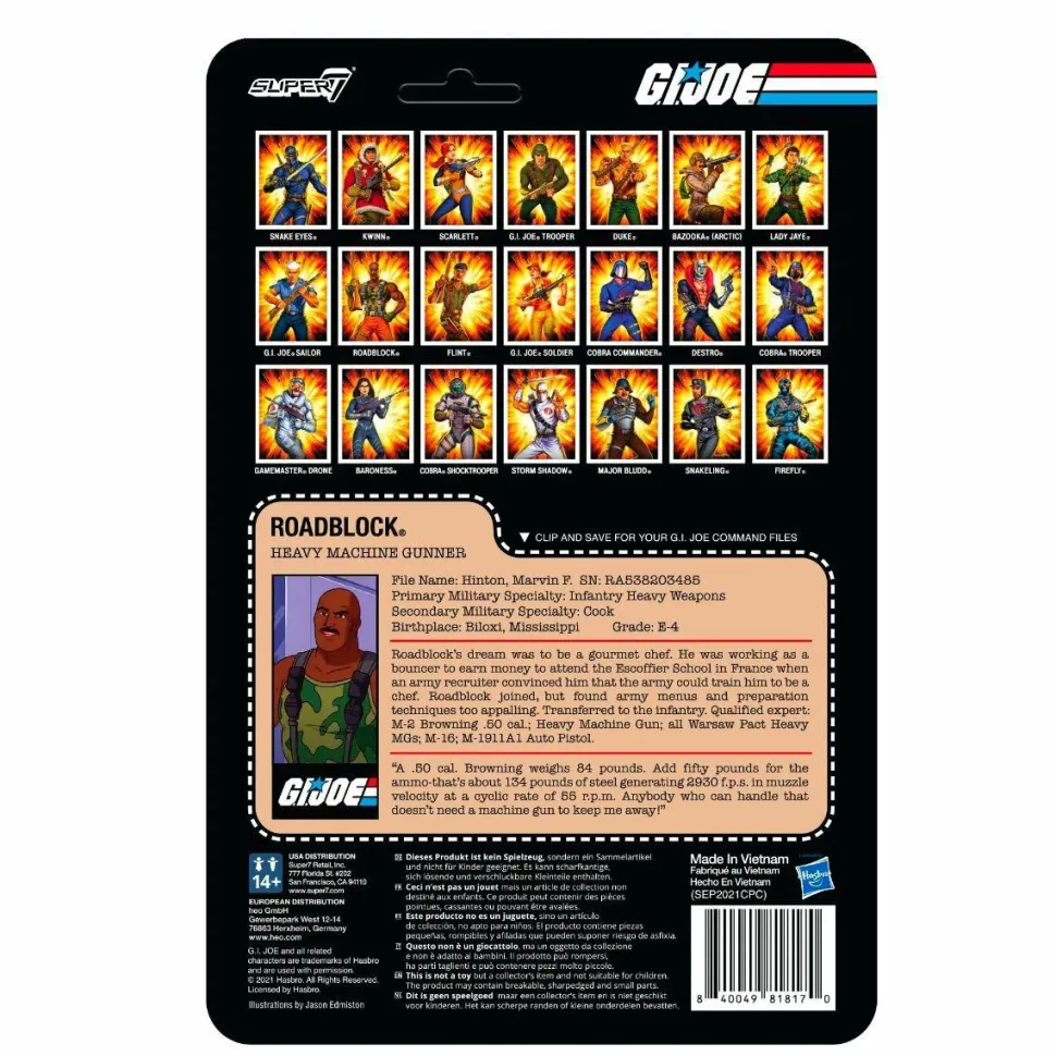 G.I. Joe - Roadblock ReAction 3.75” Action Figure