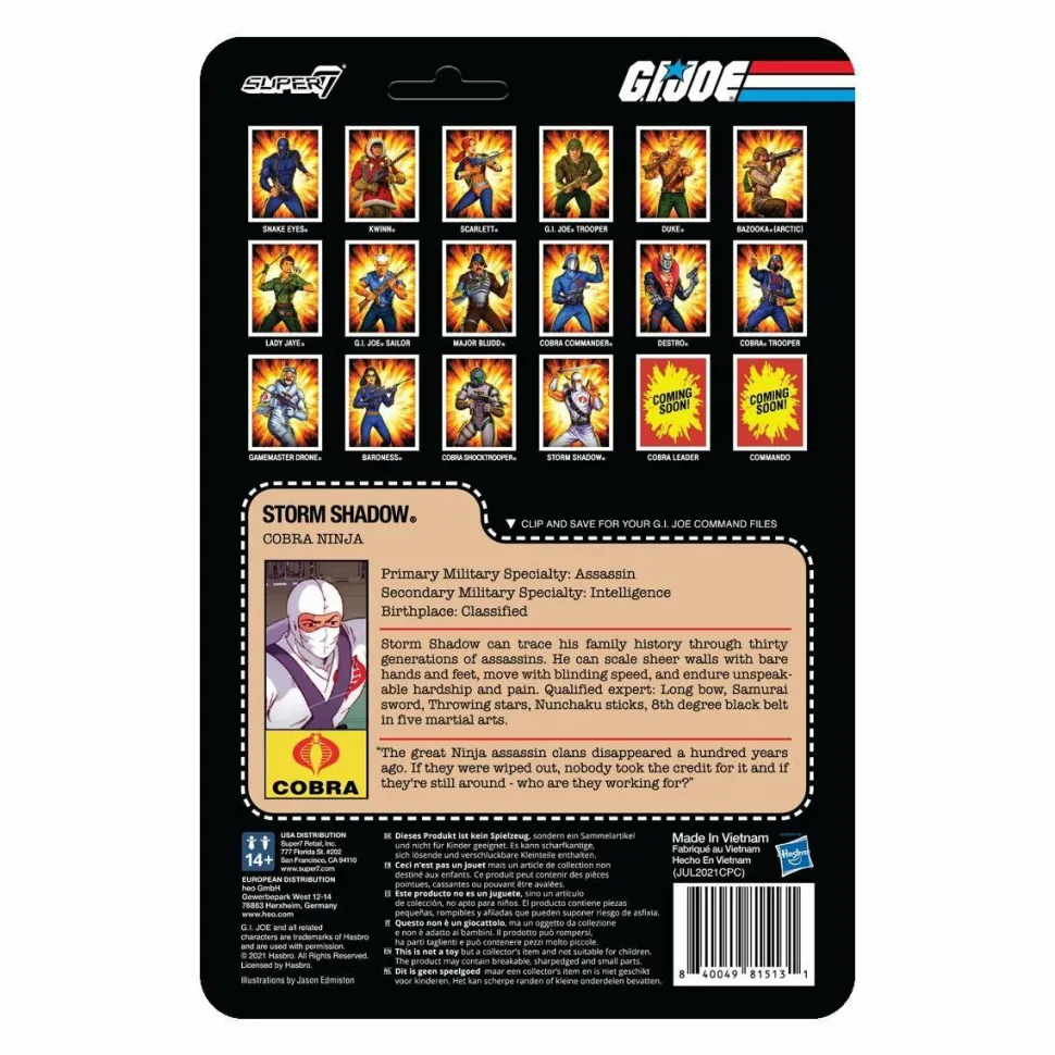 G.I. Joe - Storm Shadow ReAction 3.75” Action Figure