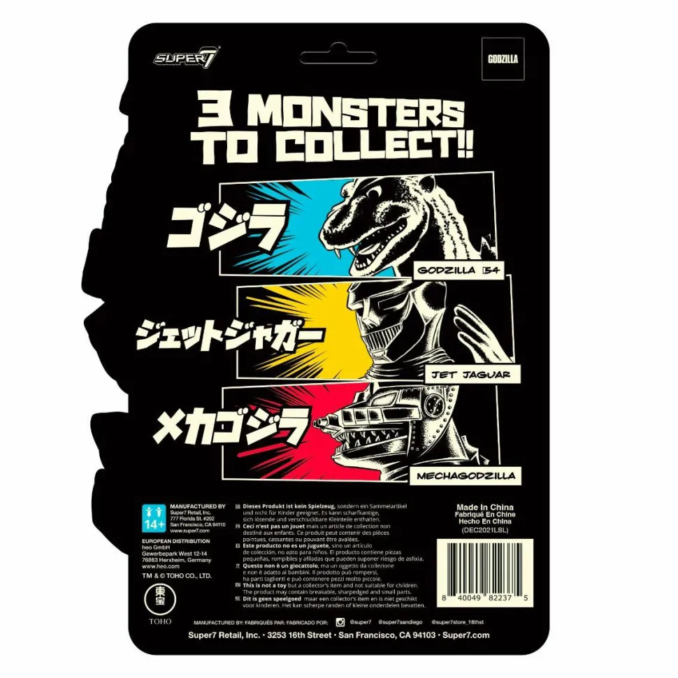Godzilla - Godzilla, Mechagodzilla & Jet Jaguar Glow in the Dark ReAction 3.75” Action Figure Bundle (2022 SDCC Exclusive) (Set of 3)