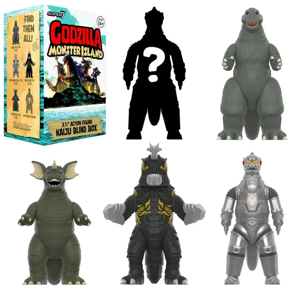 Godzilla - Toho Wave 7 Monster Island Blind Box ReAction 3.75" Action Figure (Display of 12)