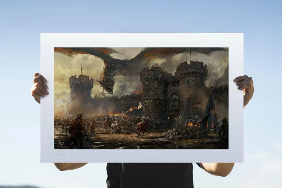 Greg Rutkowski - Castle Defence Fine Art Print by Greg Rutkowski