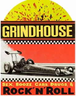 Grindhouse - Sex, Booze, Cars, Drugs, & Rock’n’Roll LP Vinyl Record (Popcultcha Exclusive Yellow with Black & Red Splatter Vinyl)