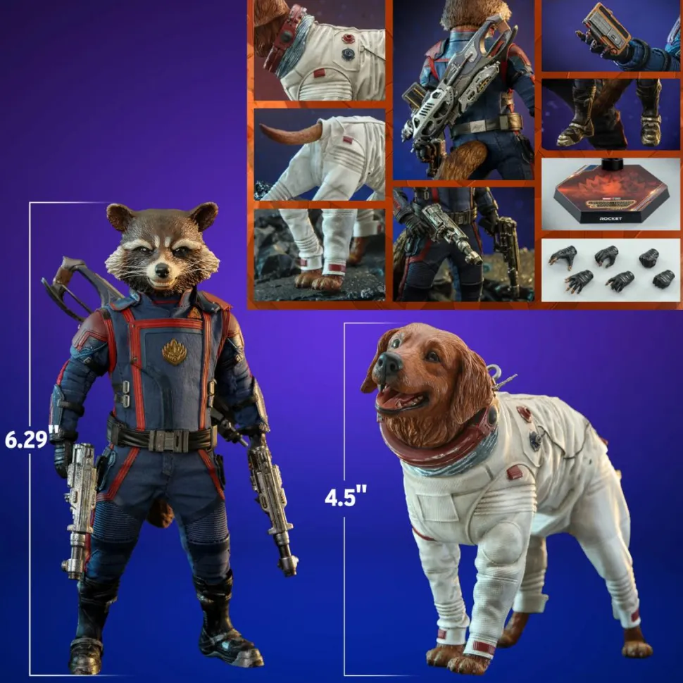 Guardians of the Galaxy: Vol. 3 - Rocket & Cosmo 1/6th Scale Hot Toys Action Figure (Set of 2)