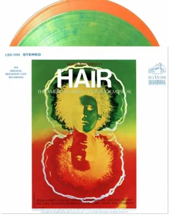 Hair: The American Tribal Love-Rock Musical - The Original Broadway Cast Recording 2xLP Vinyl Record (Green & Yellow Swirled / Orange & Yellow Swirled Coloured Vinyl)