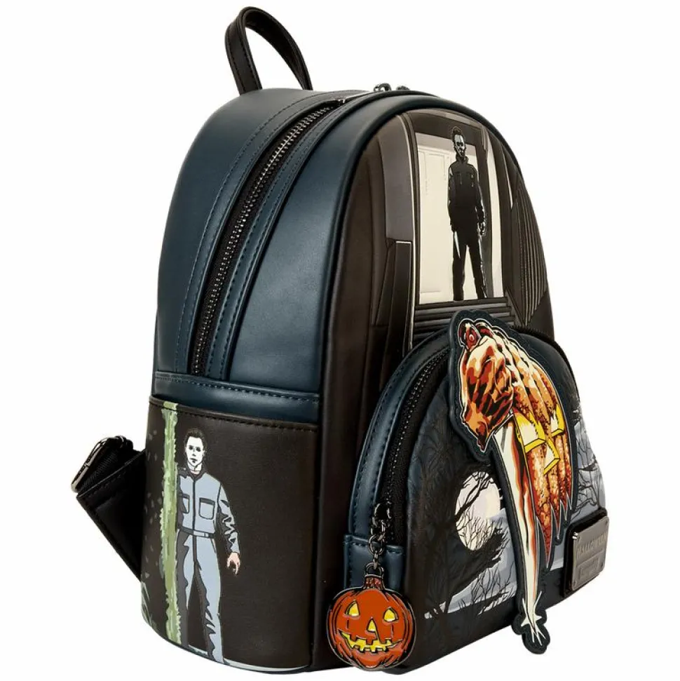 Halloween - Michael Myers Jack-O'-Lantern Glow in the Dark 10" Faux Leather Mini Backpack