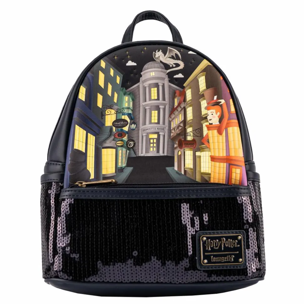 Harry Potter - Diagon Alley 10” Faux Leather Mini Backpack