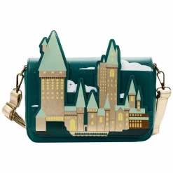 Harry Potter - Golden Hogwarts Castle 7” Faux Leather Crossbody Bag with Coin Bag