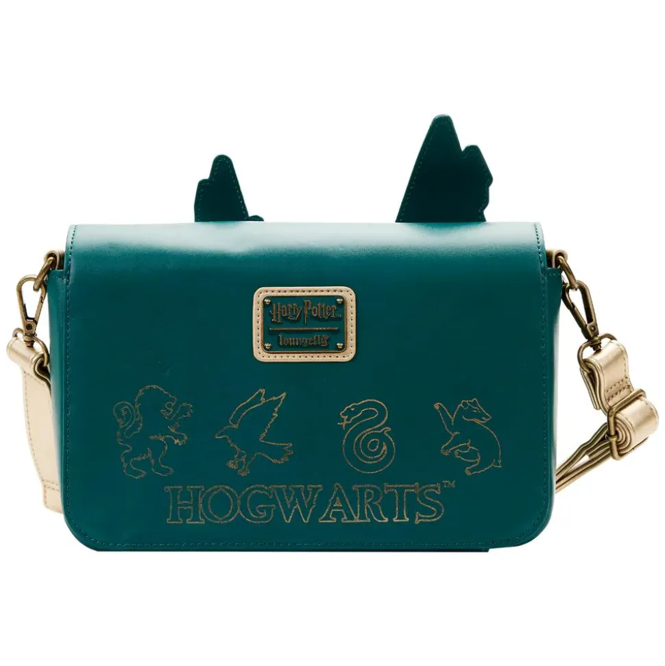 Harry Potter - Golden Hogwarts Castle 7” Faux Leather Crossbody Bag with Coin Bag