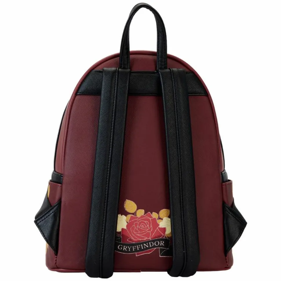 Harry Potter - Gryffindor House Floral Tattoo 10" Faux Leather Mini Backpack
