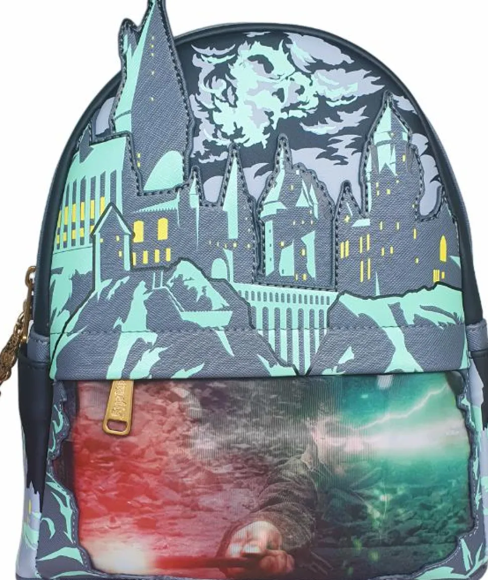 Harry Potter - Harry Potter VS Voldemort Duel Scene Lenticular Glow in the Dark 10" Faux Leather Mini Backpack