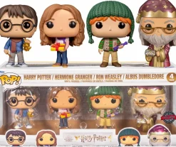 Harry Potter - Holiday Harry, Hermione, Ron & Dumbledore Metallic Pop! Vinyl Figure 4-Pack