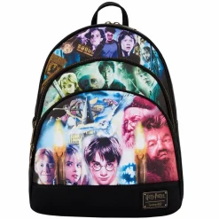 Harry Potter - Trilogy Triple Pocket 13” Faux Leather Mini Backpack