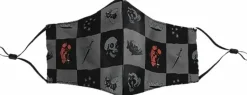 Hellboy - Checkered Symbols Adjustable Cotton Face Mask (One Size)