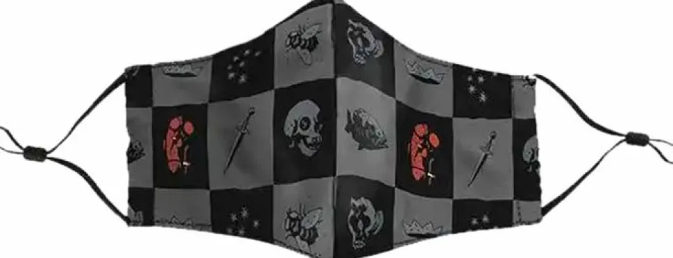Hellboy - Checkered Symbols Adjustable Cotton Face Mask (One Size)
