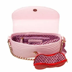 Hello Kitty - Pink Quilted 9” Faux Leather Crossbody Bag