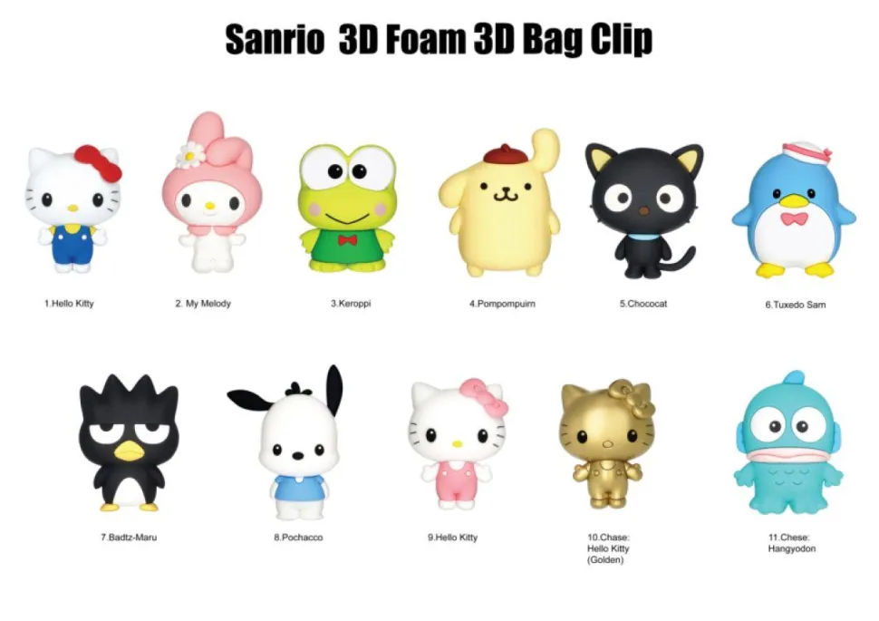 Hello Kitty and Friends - Series 01 3D Figural Foam Bag Clip Blind Bag (Display of 24)