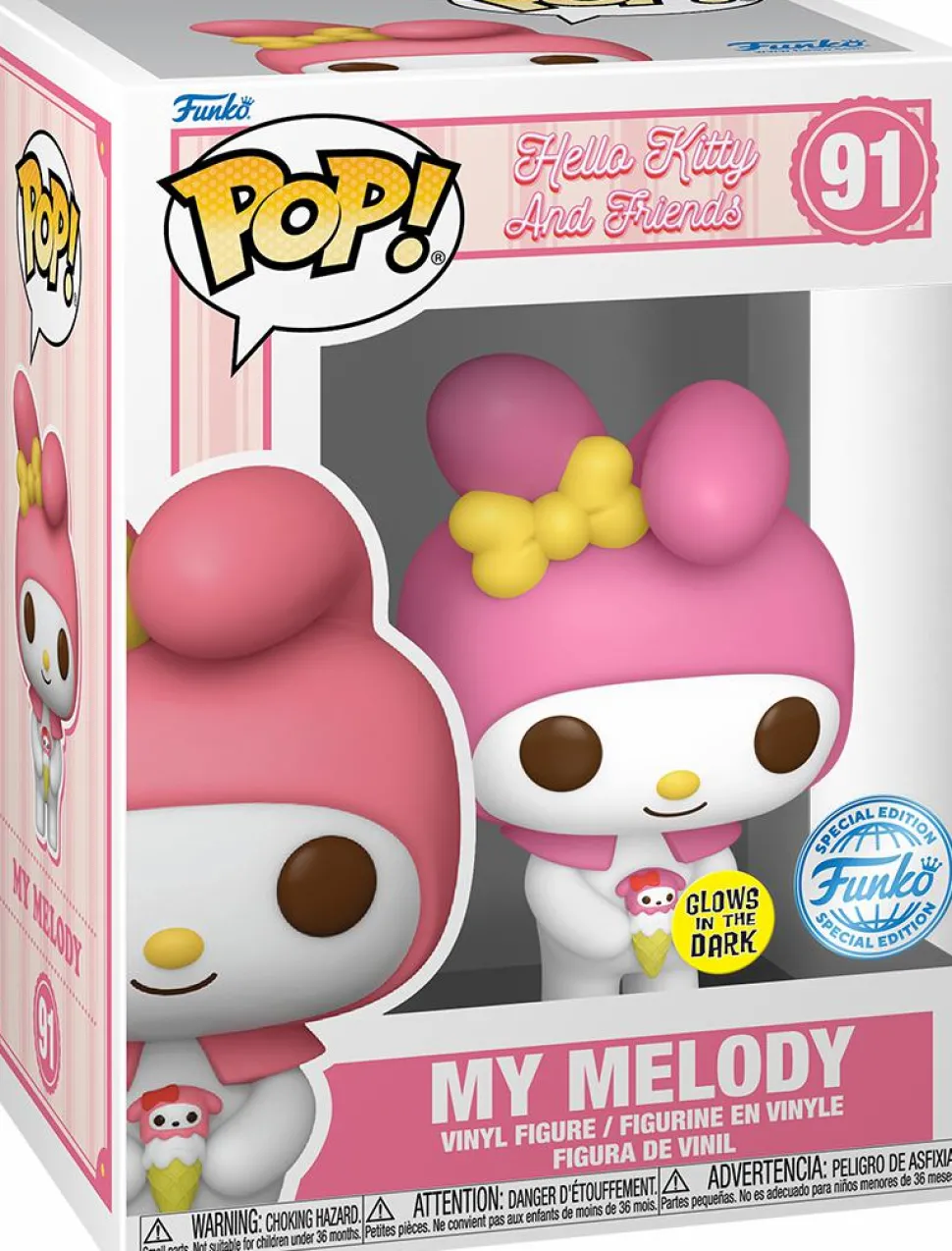 Hello Kitty and Friends - My Melody Glow-in-the-Dark Pop! Vinyl Figure