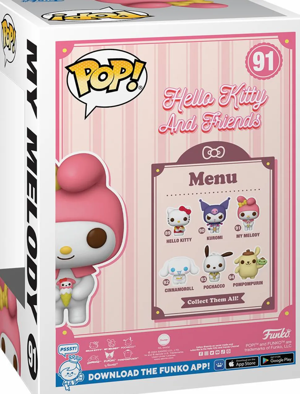 Hello Kitty and Friends - My Melody Glow-in-the-Dark Pop! Vinyl Figure