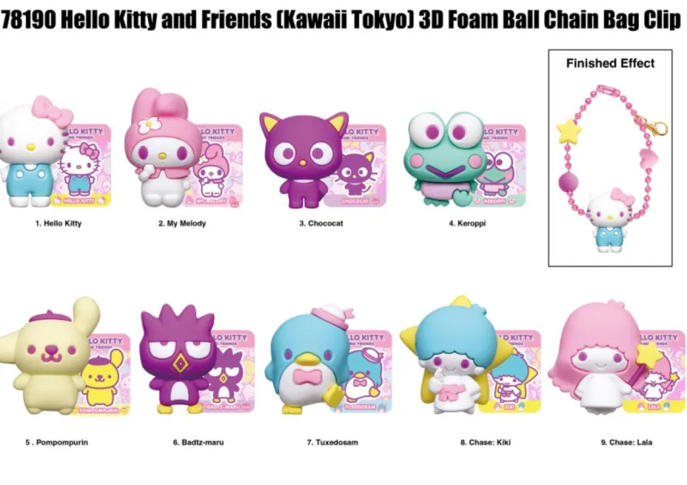 Hello Kitty and Friends - Kawaii Tokyo Series 3D Figural Bag Clip Blind Box (Display of 24)