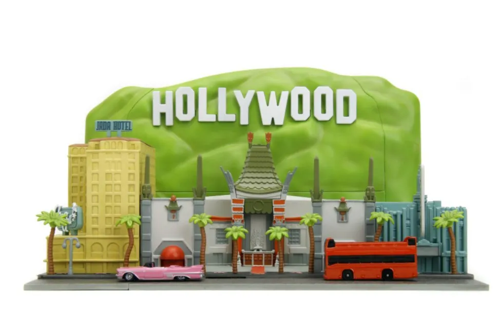 Hollywood 100 - Hollywood Sign 100th Anniversary featuring the Walk of Fame Nano Scene 1.65" Scale Die-Cast Diorama