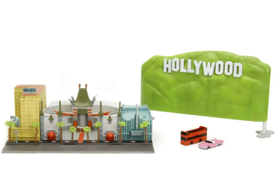 Hollywood 100 - Hollywood Sign 100th Anniversary featuring the Walk of Fame Nano Scene 1.65" Scale Die-Cast Diorama