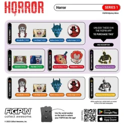 Horror - Series 1 FiGPiN Mystery Blind Box Mini Enamel Pin (Display of 10)