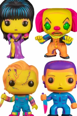 Horror Classics - Chucky, Elvira, Pennywise & Michael Myers Blacklight Pop! Vinyl Bundle (Set of 4)