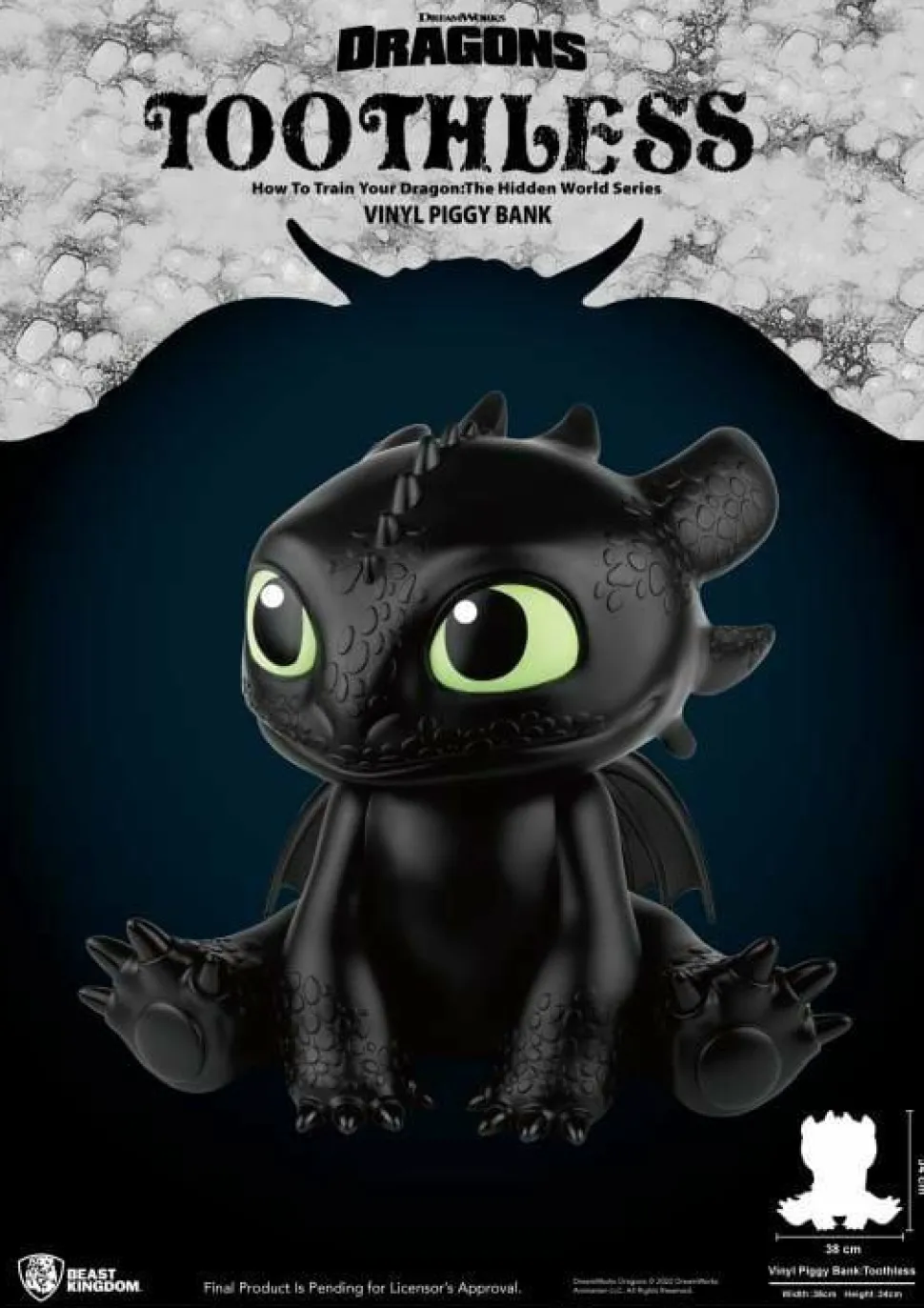 How to Train Your Dragon - Toothless 13" Vinyl Piggy Bank