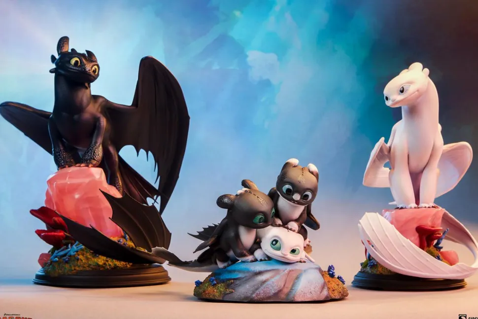 How to Train Your Dragon 3: The Hidden World - Dart, Pouncer & Ruffrunner 5” Statue