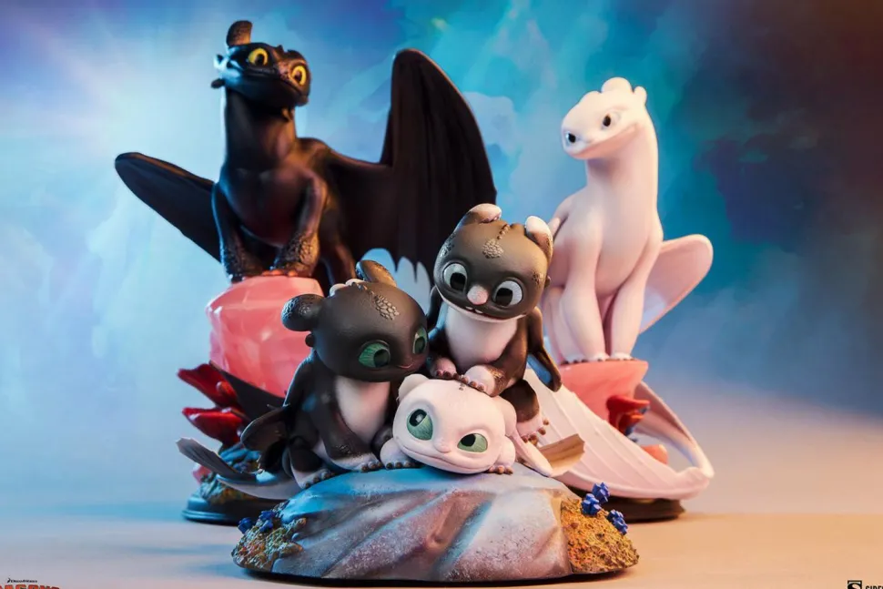 How to Train Your Dragon 3: The Hidden World - Dart, Pouncer & Ruffrunner 5” Statue