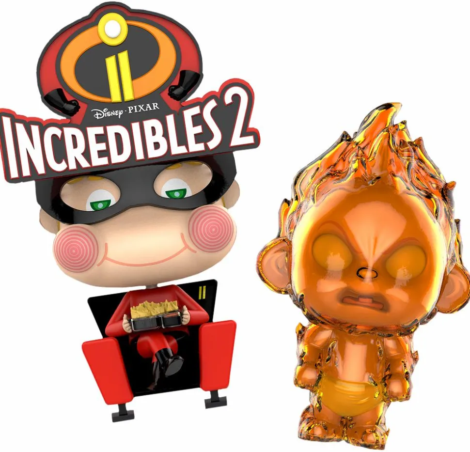 Incredibles 2 - Movbi & Jack-Jack Cosbaby 3.5-5” Hot Toys Bobble-Head Figure 2-Pack