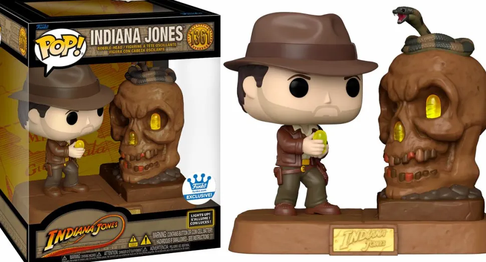 Indiana Jones - Professor Indy, Indy in Tuxedo & Indy with Sankara Stones Light Up Deluxe Pop! Vinyl Bundle (Set of 3)