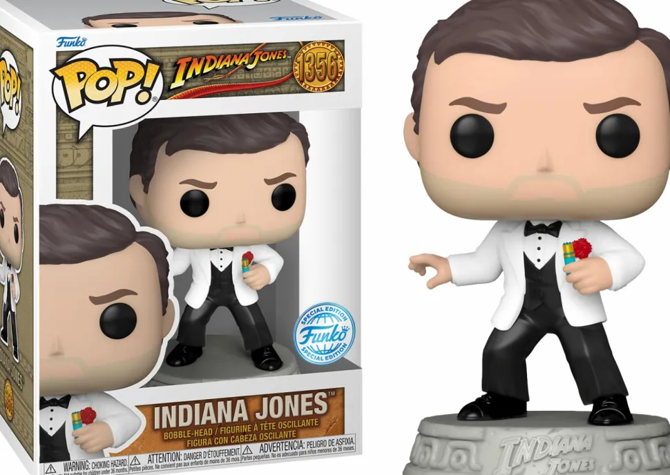 Indiana Jones - Professor Indy, Indy in Tuxedo & Indy with Sankara Stones Light Up Deluxe Pop! Vinyl Bundle (Set of 3)