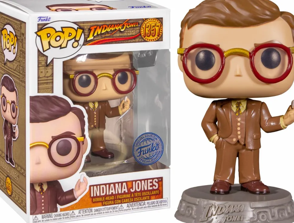 Indiana Jones - Professor Indy, Indy in Tuxedo & Indy with Sankara Stones Light Up Deluxe Pop! Vinyl Bundle (Set of 3)